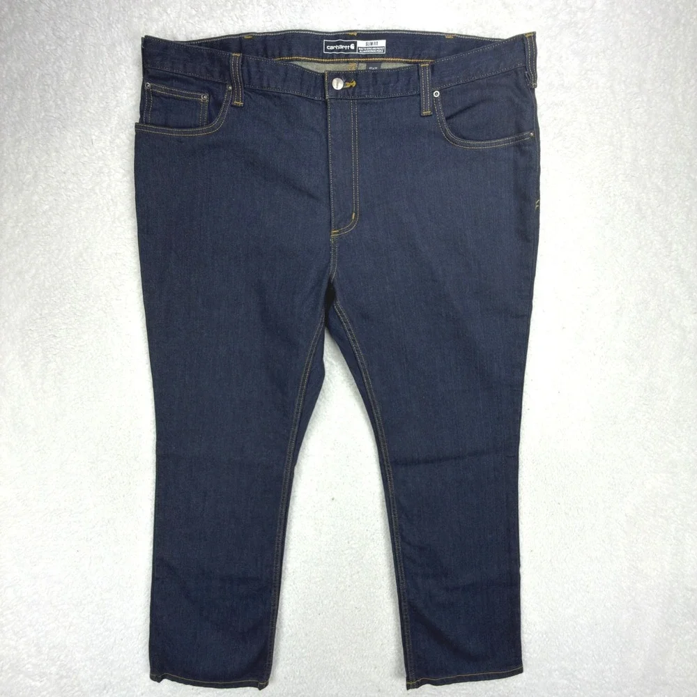 Carhartt Rugged Flex Slim Fit Tapered Leg Jeans Mens 42x30 Dark Wash BD2807-M